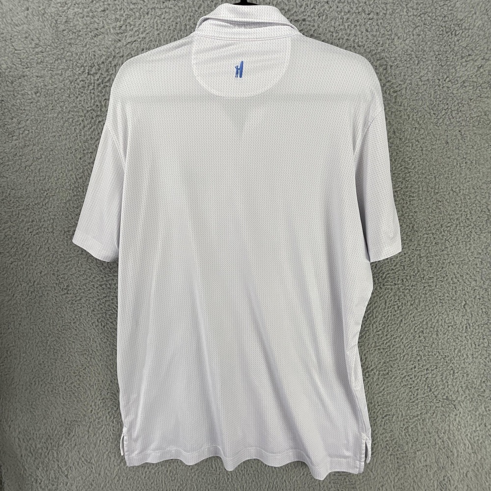 Johnnie-O Polo Shirt Mens L White Skyline Embroidered UV Protection Golf Walking - Picture 4 of 9